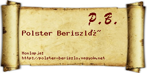 Polster Beriszló névjegykártya